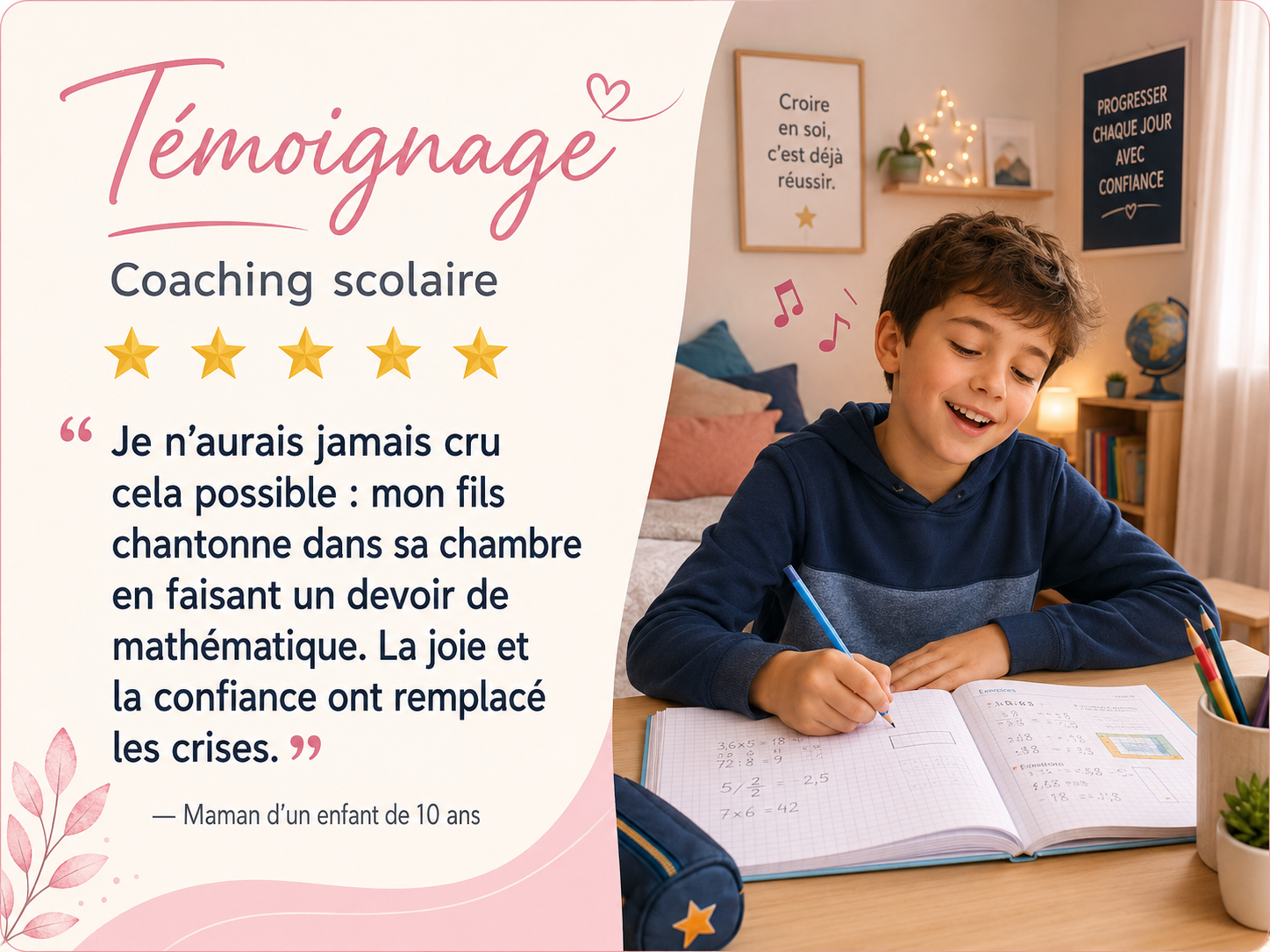 Témoignage coaching scolaire enfant