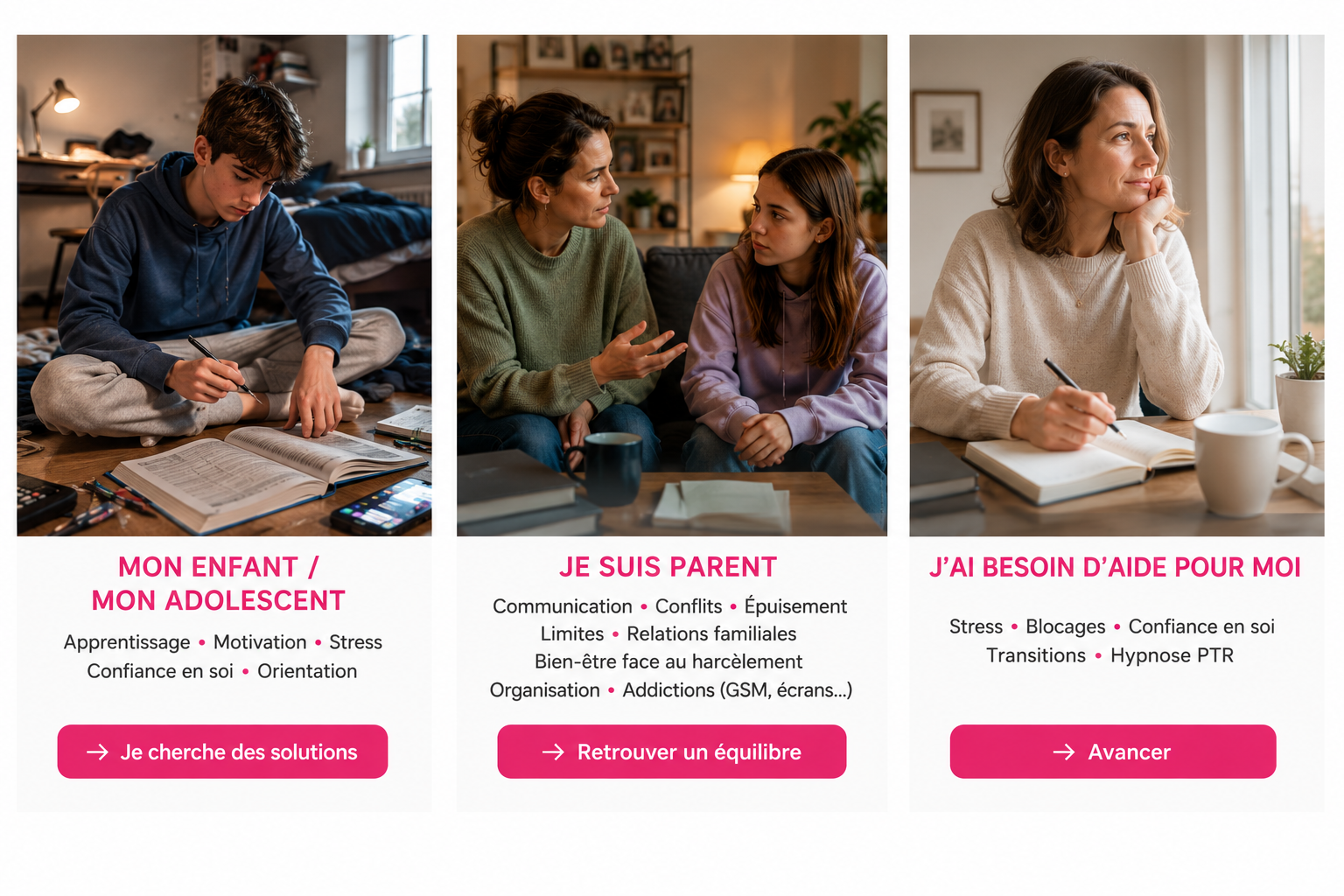 Coaching enfants, adolescents, parents & adultes
